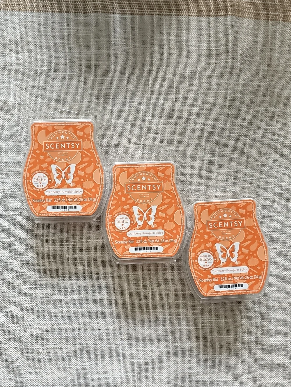 Scentsy Cranberry Pumpkin Spice Wax Bars - Set of 3
